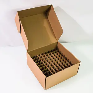 Eco-friendly Custom Mailer Box With Segments Folding Cardboard Boxes 100 Bottles Cell Boxes Dividers