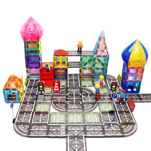 48 पीसी डिय 3 डी ट्रैफिक मजबूत चुंबकीय टाइल चुंबक सड़क निर्माण ब्लॉक टाइल्स सेट खिलौने ओम एटम सेमी पीसी एन71 स स स - Product Image 3