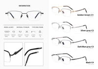Monture de lunettes carrée en titane pur, monture intégrale, logo personnalisé, verres transparents anti-reflets durables pour adultes, tous types de visages