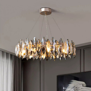 Lustre élégant en cristal <span class=keywords><strong>noir</strong></span>, suspension dorée de luxe, <span class=keywords><strong>lampe</strong></span> de plafond décorative pour salon, chambre, villa, hall, table à manger - Product Image 1