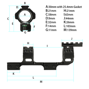 Ohhunt Supporto per Cannocchiale da 11mm (3/<span class=keywords><strong>8</strong></span>") con Base da <span class=keywords><strong>1</strong></span> Pollice, Anello Doppio da 30mm di Diametro, Montaggio a Sbalzo con Supporto Superiore e Livelli a Bolla - Product Image 2