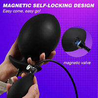 Vibrateur miniature noir AITT, plug anal magnétique gonflable, boule en acier, entraîneur anal, 100% étanche, gode en silicone pour hommes