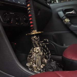 JDM Wave Pattern Shift <b>Boot</b> <b>Cover</b>,Japanese Ukiyo‑e Style Gear Shifter Dust Sleeve with Tassel Rope,Manual&Auto Car Modification - Product Image 6