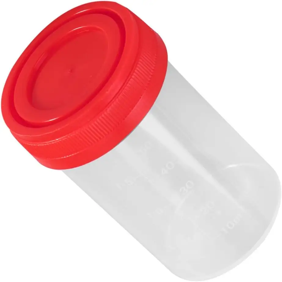 Healeved Sterile Container Urine Sample Cup Specimen Container With Screw On Leak Resistant Lid