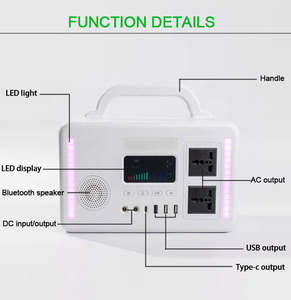 Paquete de baterías recargables solares 5 en 1, luz LED solar para el hogar con ventilador metálico, estación de energía portátil con ventilador y bombillas - Product Image 3