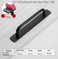 Poignée auto-adhésive en aluminium pour porte coulissante, sans perçage, pour tiroir de meuble, fenêtre, balcon, quincaillerie de mobilier