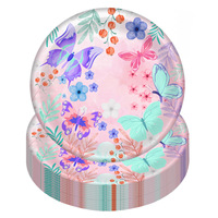 Transfrontalier printemps enfants filles fête d'anniversaire décoration thème papier tasse assiette couteau et fourchette cuillère s