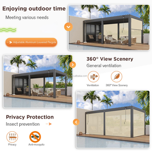 Auvent de gazebo de <span class=keywords><strong>pergola</strong></span> motorisé en aluminium autoportant d'extérieur avec glissière Rideaux roulants de porte en verre <span class=keywords><strong>pour</strong></span> <span class=keywords><strong>pergola</strong></span> de patio - Product Image 2