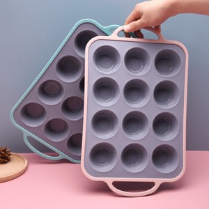 Teglia per Muffin in Silicone 6-12 tazze stampo per Muffin con <span class=keywords><strong>telaio</strong></span> in <span class=keywords><strong>acciaio</strong></span> inossidabile rinforzato in metallo all'interno di stampi per Cupcake antiaderenti - Product Image 2
