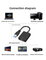 Kabel Converter USB 3.0 a ke HDTV, adaptor grafis eksternal untuk LCD TV, kabel Audio Video Driver gratis