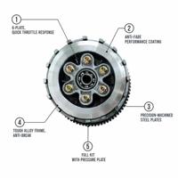 Ensemble d'embrayage HB83009 en alliage pour Honda CG125 6-6 Plate, idéal pour le trail, la résistance, les travaux en entrepôt et en cour