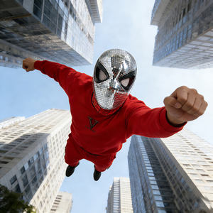 Máscara de Cabeza de Spider-Man con Acabado de Espejo, Casco de Cosplay Reflectante Disco para Fiesta de Halloween, Festival de Cosplay - Product Image 3