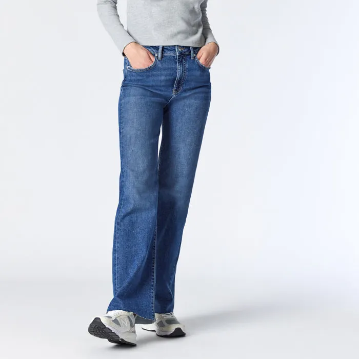 Custom Logo Super High-Waisted Baggy Wide-Leg Jean Baggy Boyfriend Wide Leg Jeans For Girls