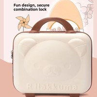 Valise à roulettes Little Bear, trousse de maquillage, bagage cabine 14 pouces, mini-valise en néoprène avec fermeture éclair, boîte de rangement portable à motif dessin animé