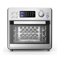 Friteuse à air chaud électrique en acier inoxydable de 15 L, 1600 W, avec commande manuelle et fenêtre en verre transparent, pour usage domestique et hôtelier