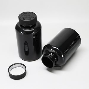Light-Shielding Design Black Color 500ml Health Care Bottle Nutrition Bottle <b>Plastic</b> Tablets Gummy Container Child Proof <b>Cap</b> - Product Image 3