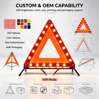 Triangle de signalisation d'urgence pliable pour voiture, réfléchissant, pour panne de véhicule, vente en gros OEM
