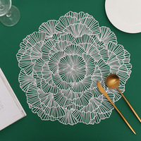 Tapis de Table en vinyle, ensemble de 10 pièces or, en forme de fleur, napperon de mariage
