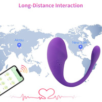 Oeuf vibrant en silicone portable, contrôle à distance par application, stimulation double du point G et du clitoris, jouet interactif longue distance pour femmes