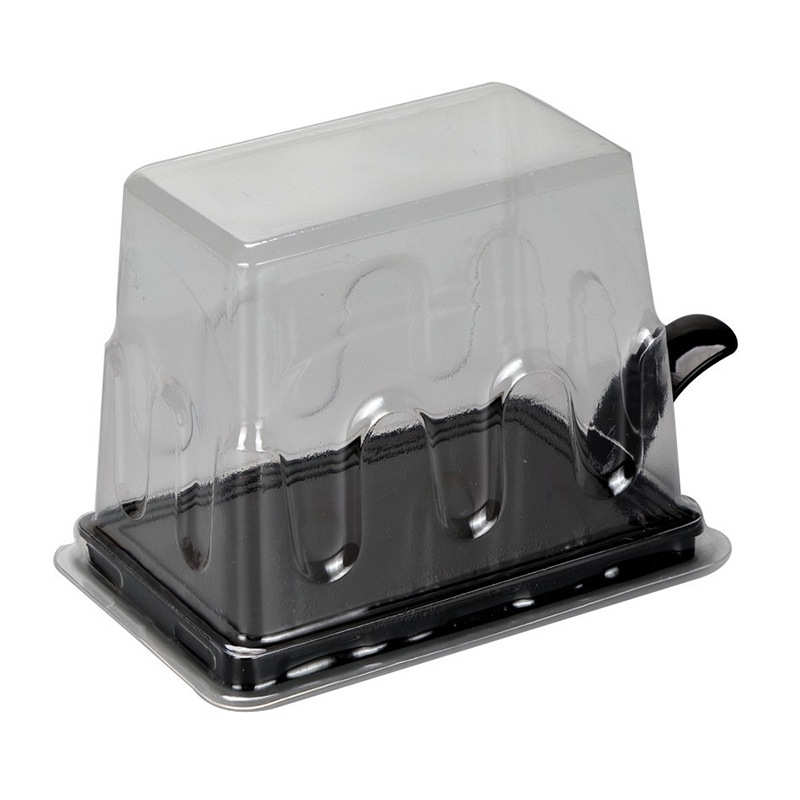 Ruizhuo-Paquete de rebanadas pequeñas de plástico para crema, queso y Mousse, caja apilable de plástico transparente para pastel