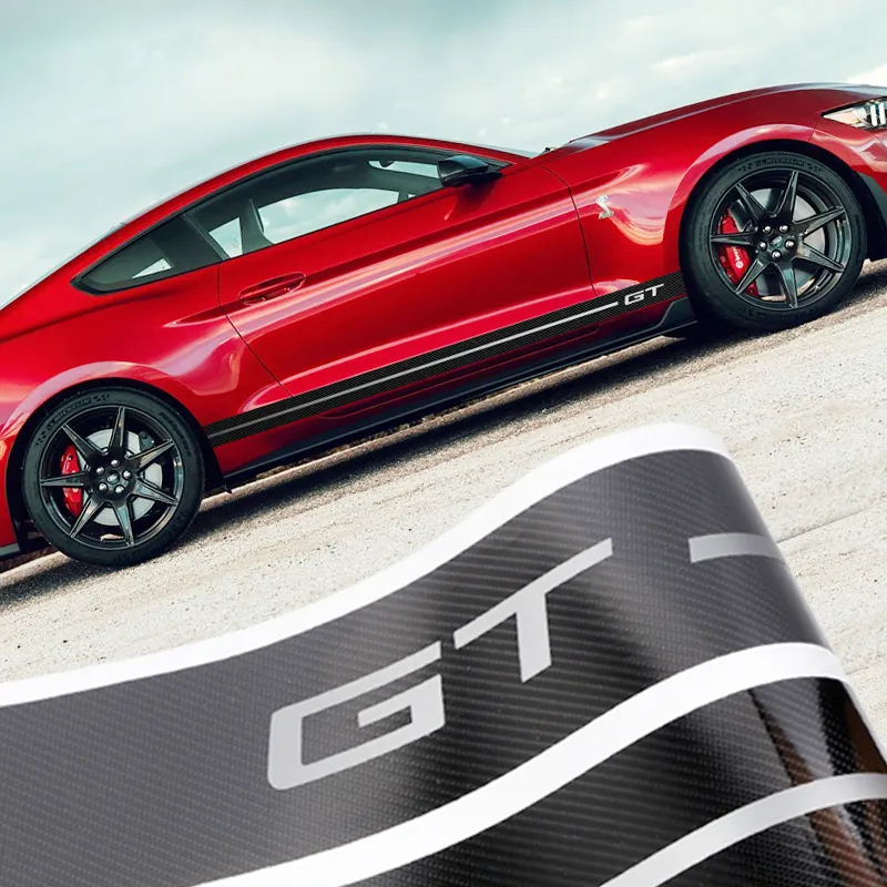 Autoadesivi e decalcomanie della carrozzeria di Sport di corsa della banda laterale dell'automobile di Logo GT dell'autoadesivo dell'automobile della fibra del carbonio di Betterhumz per Ford Mustang 2009-2019