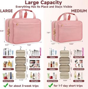 <b>Waterproof</b> Travel <b>Toiletry</b> Organizer <b>Bag</b> Portable Hanging Cosmetic Makeup <b>Bag</b> with Hook Women Travel Storage Pouch - Product Image 3