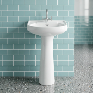 Export Standard Ecco Ceramic Wash Hand Basin Pedestal Set Porcelain Bathroom Sink Wall Mounted <b>Full</b> Pedestal Lavabo - Product Image 6