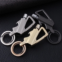 Porte-clés électronique en métal silex, pour homme et femme, allume-cigare, ouvre-bouteille