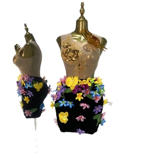 Dress 3D Butterfly Flower Mesh Perspective Dress Bar Nightclub DJ Female <strong>Singer</strong> Performance Dress - Product Image 5