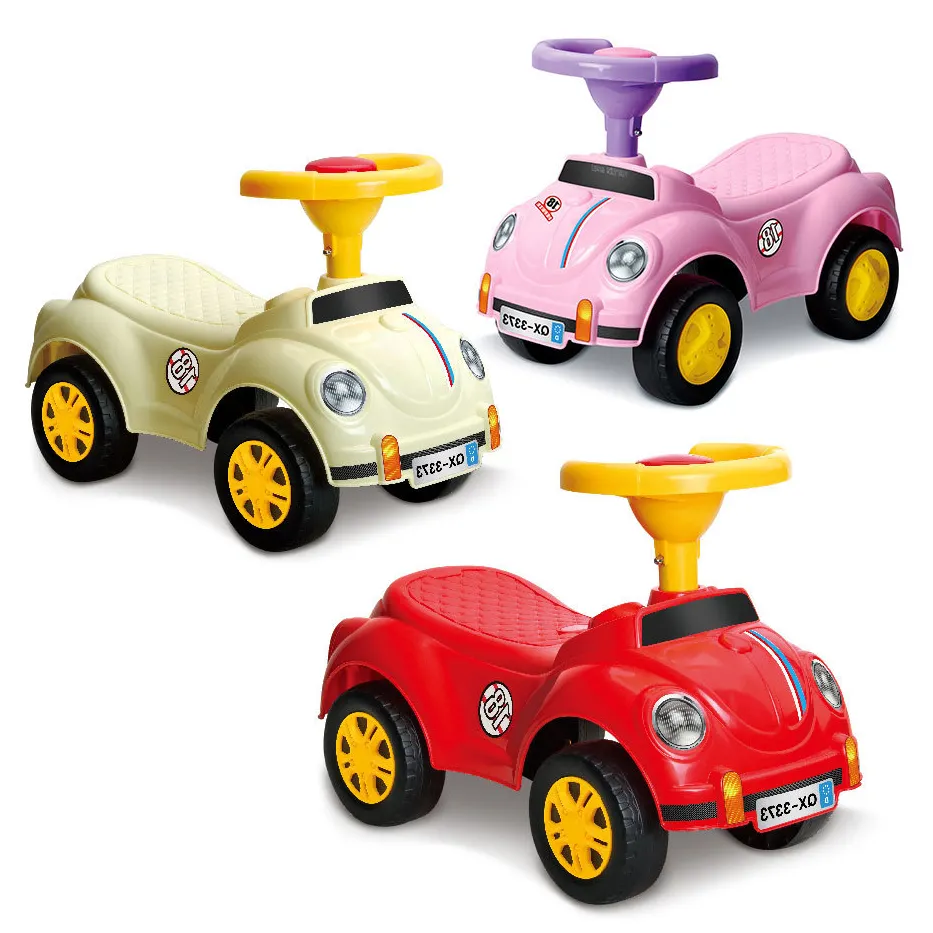 2022 prezzo economico per bambini con guida scorrevole Mini giro per bambini in auto con volante in corno Bb