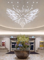 Lustre en verre de luxe ECOJAS pour hall d'hôtel super marché hôtel de mariage nouveau design grande suspension