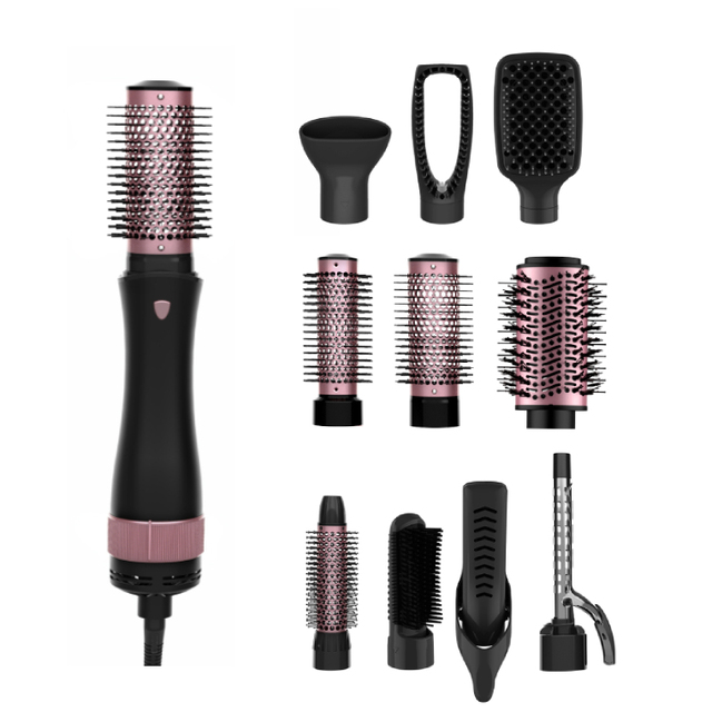 Profesional 11 in 1 Detachable Salon Dryer One Step Volumizer Hot Air Brush Styler Electric Hair Straightener Brush Comb