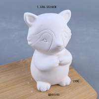 Cadeau de Pâques : Pot à monnaie en céramique émaillée à peindre soi-même, figurine mascotte cochon, ours ou poussin à peindre soi-même