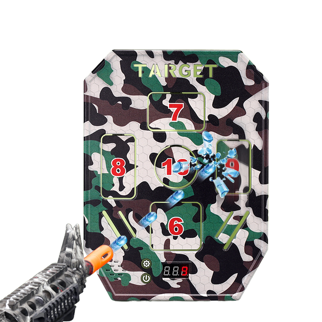 Camouflage Digital Electronic Target Scoring Auto Reset Shooting Games for Ne Rf Guns Blaster Toys Robot Battle Arena Clash Kids