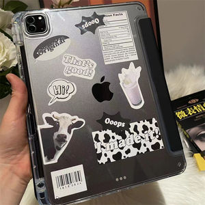 Étui pour tablette pour <span class=keywords><strong>iPad</strong></span> 5/6/<span class=keywords><strong>7</strong></span>/8/<span class=keywords><strong>9</strong></span> <span class=keywords><strong>Pro</strong></span> 11 <span class=keywords><strong>9</strong></span>.<span class=keywords><strong>7</strong></span> 10.2 10.<span class=keywords><strong>9</strong></span> Air 12.<span class=keywords><strong>9</strong></span> support mince Pu clair Ins <span class=keywords><strong>coque</strong></span> acrylique support intelligent housse de protection - Product Image 4