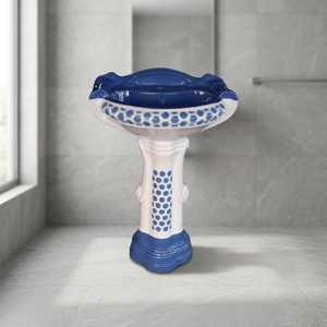 Big Size Ceramic <b>Bathroom</b> Sink One Piece Color Art Pedestal Wash Basin with Smart <b>Mirror</b> and Cabinet - Product Image 5