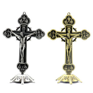 Crucifijo Católico de Jesús con Base, Adorno Religioso, 20*12cm - Product Image 1