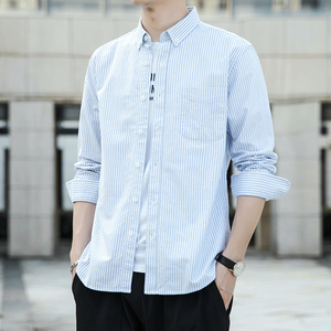 Profesional de alta calidad de manga larga de algodón casual <span class=keywords><strong>Camisa</strong></span> a <span class=keywords><strong>rayas</strong></span> para hombres - Product Image 3
