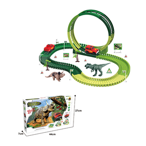 Bộ đường đua khủng long linh hoạt 132 mảnh-Bộ chơi xe phiêu lưu với các bản nhạc theo chủ đề khủng long cho trẻ em và trẻ mới biết đi - Product Image 2