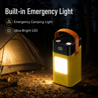 Nouvelle arrivée, batterie externe de grande capacité 50000 mAh avec câbles amovibles, charge rapide PD 22,5 W, lumière LED pour le camping en plein air, la randonnée