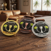 Médailles de pickleball avec logo de club, lettre 3D en alliage de zinc, conception de médaille personnalisée, médailles plaquées or, argent, cuivre pour impression UV