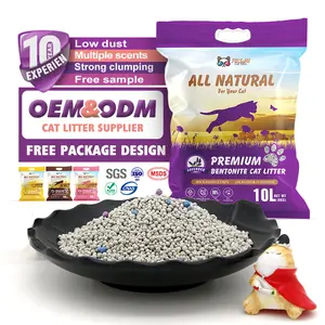 OEM/ODM Cat Sand 20kg Fresh Premium Cat litter Dust Free Eco Friendly 1-3.5mm Ball Shape Bentonite Cat Litter sand