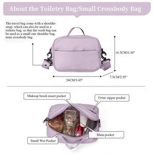 Kadınlar için özel haftasonu çanta, ayakkabı bölmesi ile kişisel öğe seyahat çantası, gecede silindir seyahat çantası - Product Image 3