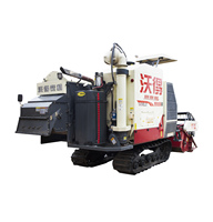 Moissonneuse-batteuse automotrice 130 CV à boîte de vitesses automatique pour riz et blé, faible perte de grain, chenilles anti-affouillage, haute productivité