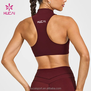 <span class=keywords><strong>Reggiseno</strong></span> Sportivo da Donna Personalizzato di Alta Qualità, ad Alto Impatto, con Mezza Zip e Collo Alto, Imbottito, per Palestra e Yoga - Product Image 2