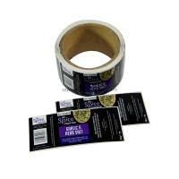 Rouleau d'étiquettes autocollantes personnalisées noires et dorées, imperméables, pour l'emballage des produits chimiques quotidiens et des flacons cosmétiques