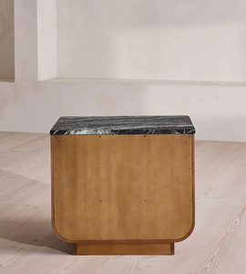 Modern Luxury 2 Drawer Open Design <strong>Bedside</strong> <strong>Table</strong> with <strong>Green</strong> Marble Top - Product Image 5