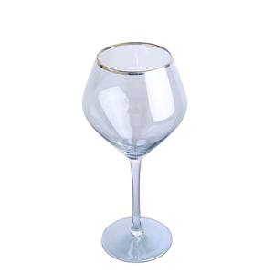 軽奢な家庭用金縁スモークグレーワイングラスクリスタルグラスゴブレット - Product Image 3