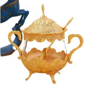 Visionary Household Spice <b>Jar</b> Gold Zinc Alloy Lid Large Sealed Moisture-Proof <b>Glass</b> Storage <b>Jar</b> High-End Luxurious <b>Jar</b> - Product Image 5