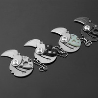 Couteau à monnaie pliable miniature avec logo personnalisé, couteau capsule, porte-clés, outil de survie compact pour l'extérieur, coupe-clés, logo personnalisé